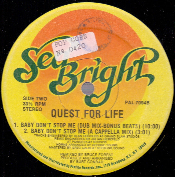 Baby Don't Stop Me Quest For Life