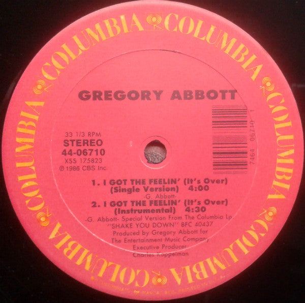 I Got The Feelin' (It's Over) Gregory Abbott