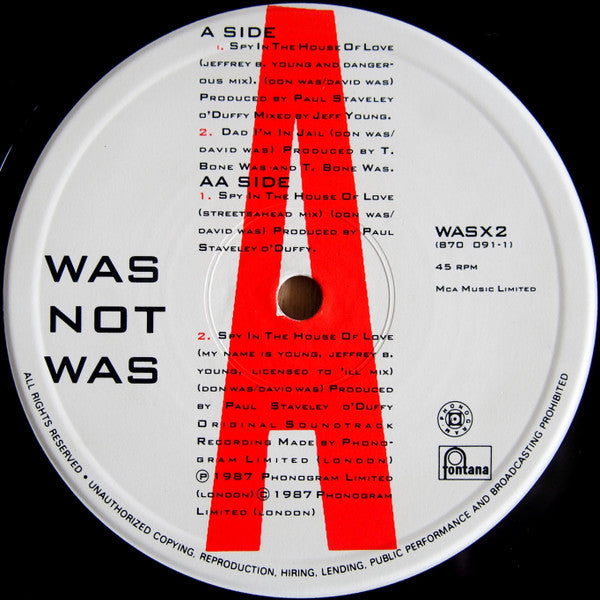 Spy In The House Of Love Was (Not Was)