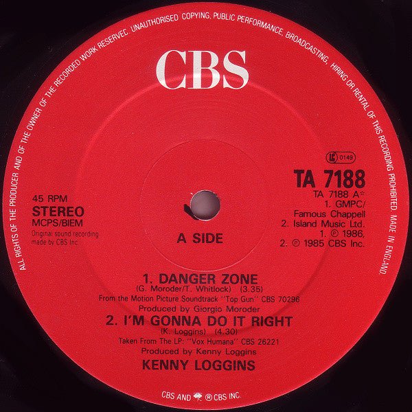 Danger Zone / Footloose Kenny Loggins