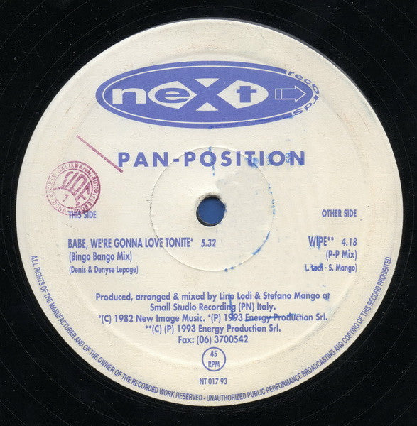Babe, We're Gonna Love Tonite Pan Position