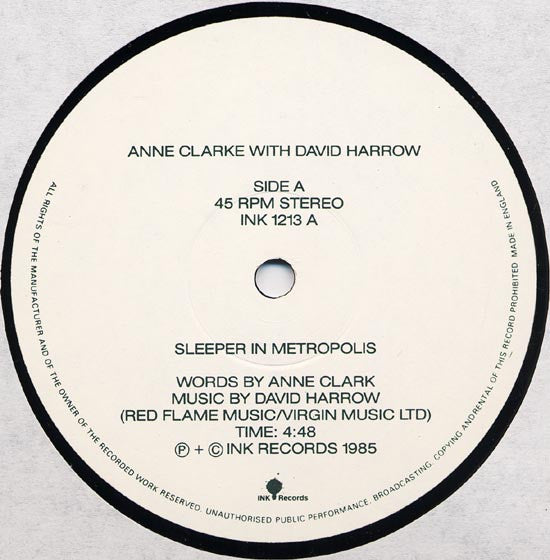 Sleeper In Metropolis Anne Clark,David Harrow