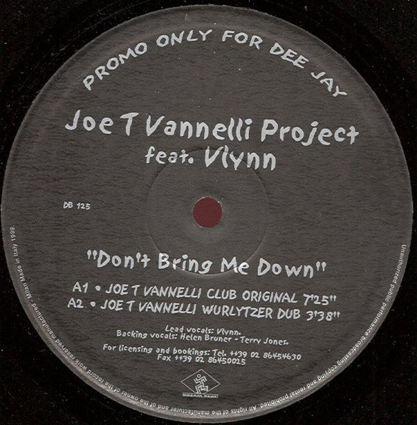 Don't Bring Me Down Joe T. Vannelli Project,Vlynn