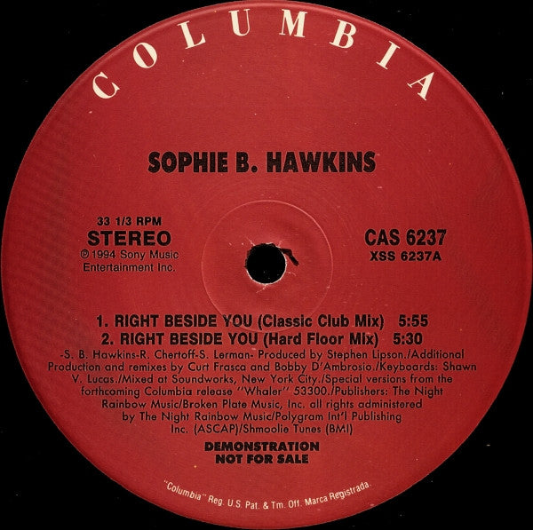 Right Beside You Sophie B. Hawkins