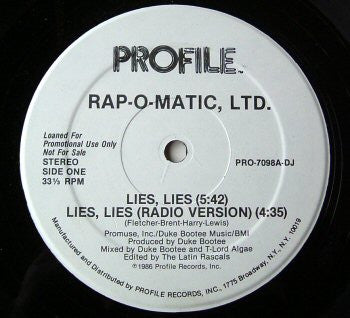 Lies, Lies Rap-O-Matic, Ltd.