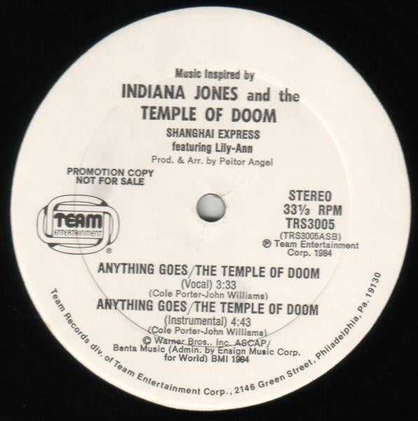 Anything Goes / The Temple Of Doom (Music Inspired By Indiana Jones And The Temple Of Doom) Shanghai Express,Lily-Ann
