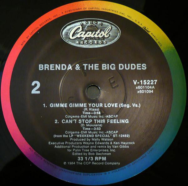 Gimme Gimme Your Love / Can't Stop This Feeling Brenda & The Big Dudes