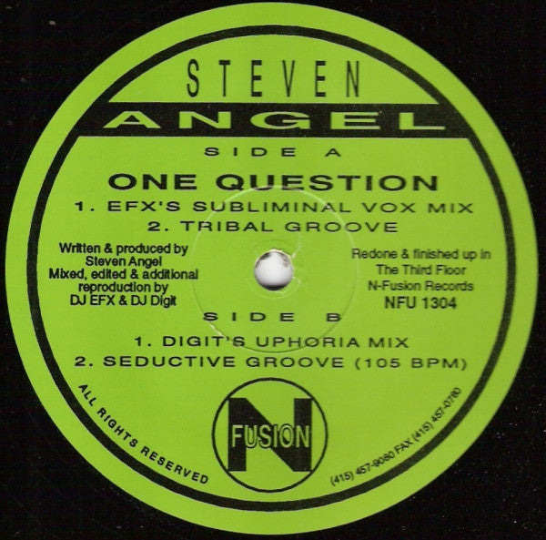 One Question Steven Angel