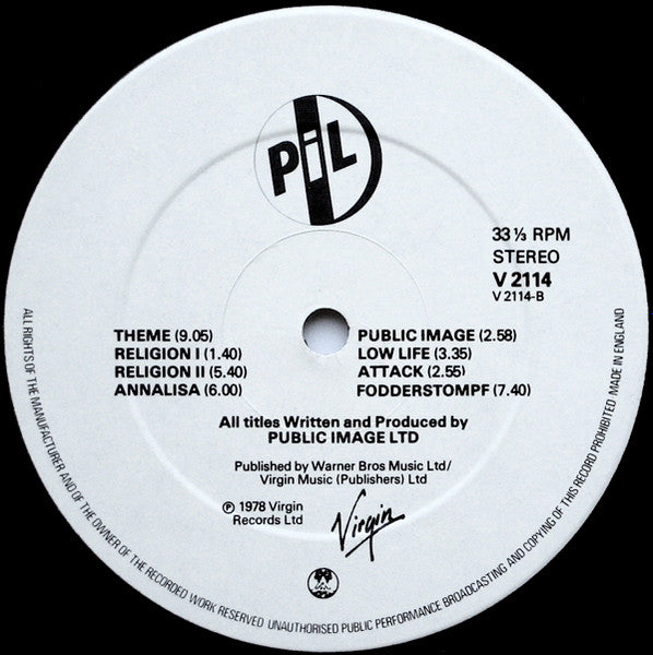 Public Image (First Issue) Public Image Limited