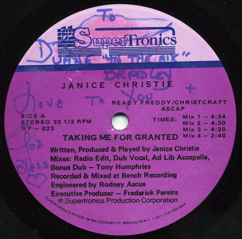Taking Me For Granted Janice Christie