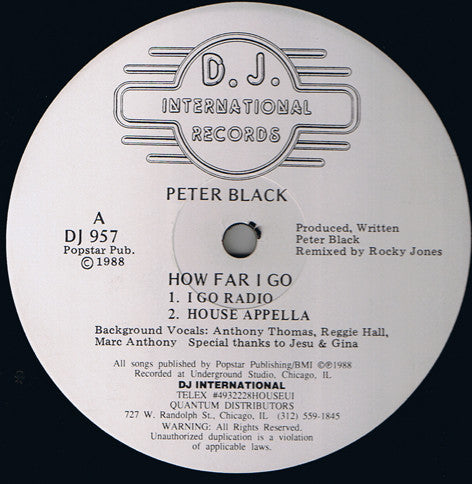 How Far I Go Peter Black