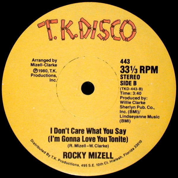 Let's Go Dancing / I Don't Care What You Say (I'm Gonna Love You Tonight) Rocky Mizell