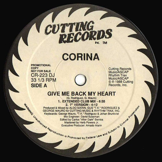 Give Me Back My Heart Corina