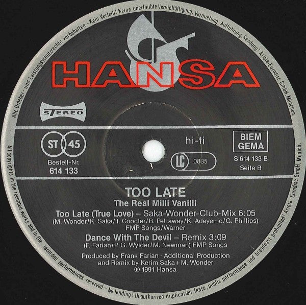 Too Late (True Love) | Rectangle Triangle
