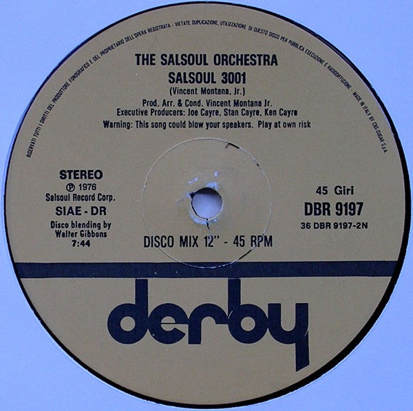 Nice 'N' Naasty / Salsoul 3001 The Salsoul Orchestra