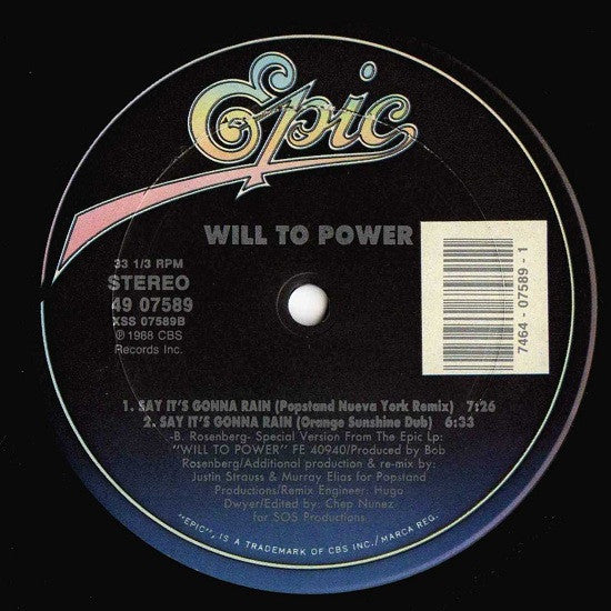 Say It's Gonna Rain (New Remixes) Will To Power