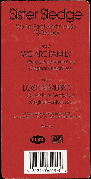 We Are Family / Lost In Music ('93 Remixes) Sister Sledge