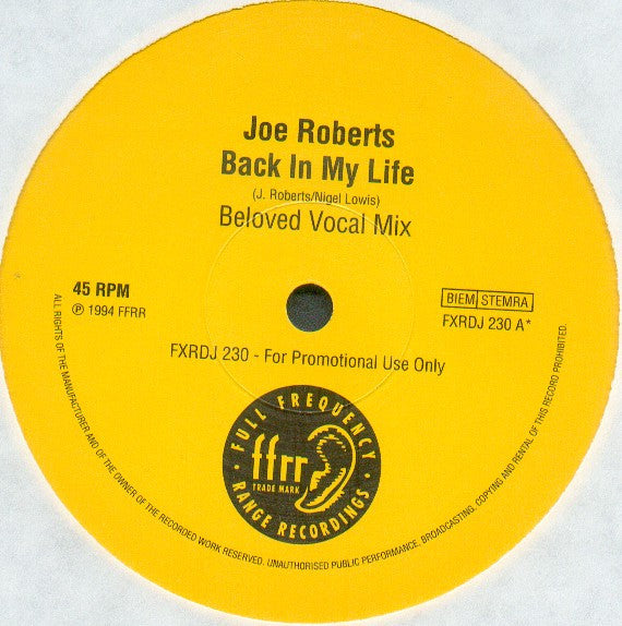 Back In My Life (Remix) Joe Roberts