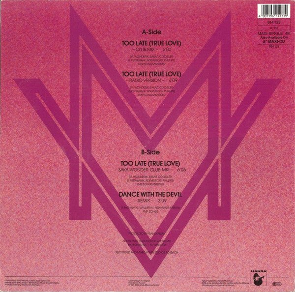 Too Late (True Love) The Real Milli Vanilli