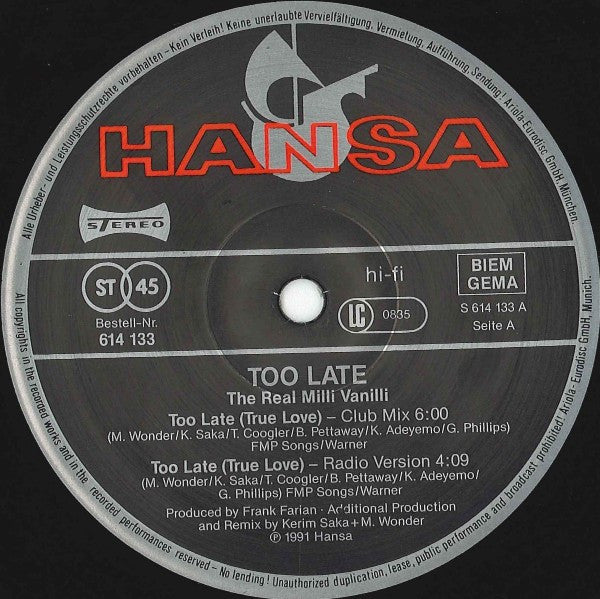 Too Late (True Love) | Rectangle Triangle