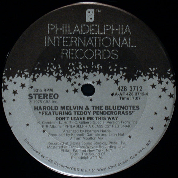 Bad Luck / Don't Leave Me This Way Harold Melvin And The Blue Notes,Teddy Pendergrass