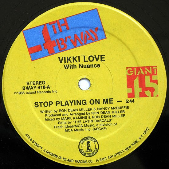 Stop Playing On Me Vikki Love,Nuance