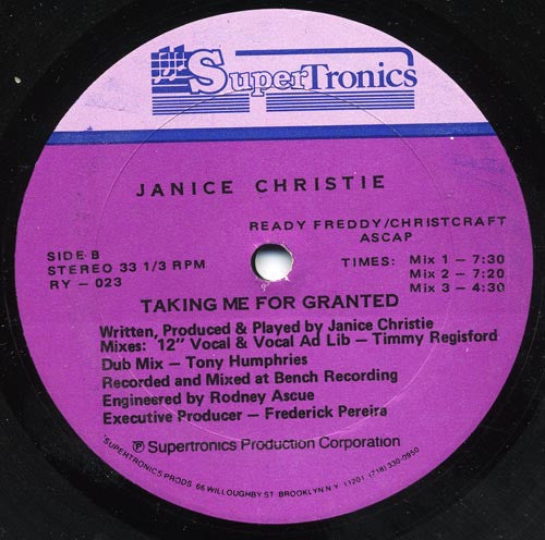 Taking Me For Granted Janice Christie