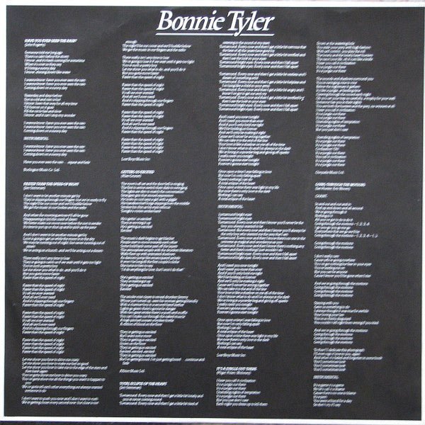 Faster Than The Speed Of Night Bonnie Tyler