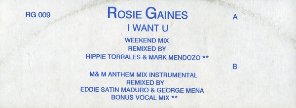 I Want U Rosie Gaines