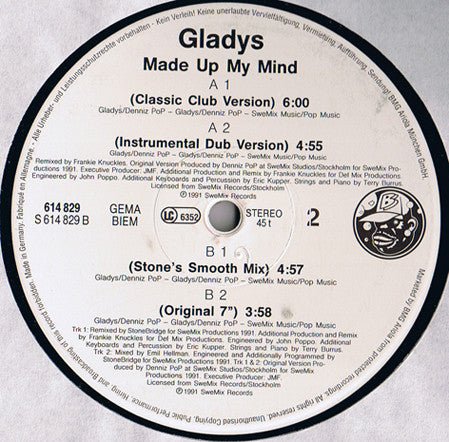 Made Up My Mind (Frankie Knuckles & Stonebridge Remixes) Gladys
