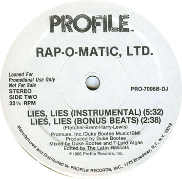 Lies, Lies Rap-O-Matic, Ltd.