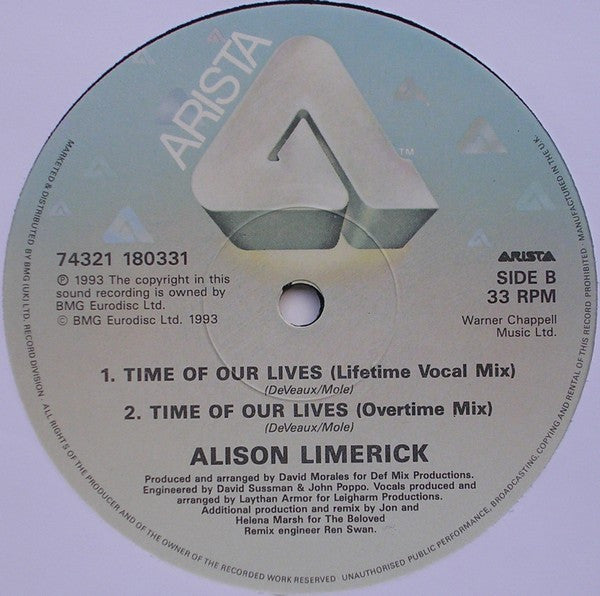 Time Of Our Lives Alison Limerick