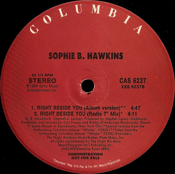 Right Beside You Sophie B. Hawkins