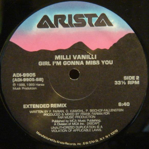 Blame It On The Rain Milli Vanilli