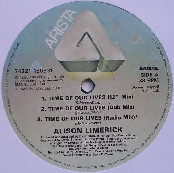 Time Of Our Lives Alison Limerick