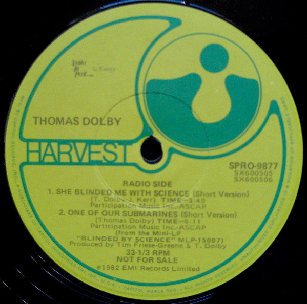 She Blinded Me With Science (Radio/Club Versions) & One Of Our Submarines Thomas Dolby