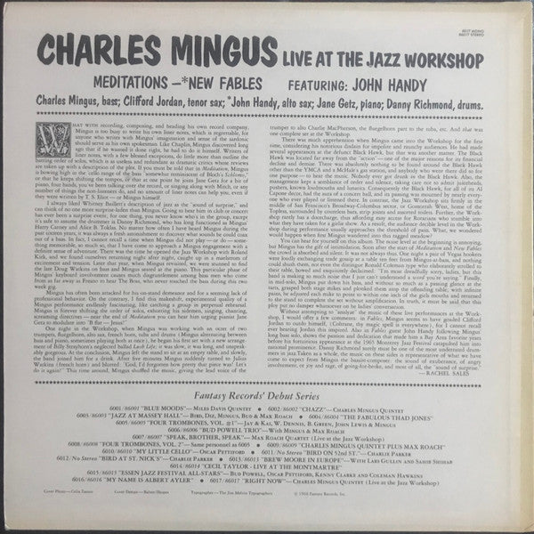 Right Now: Live At The Jazz Workshop Charles Mingus