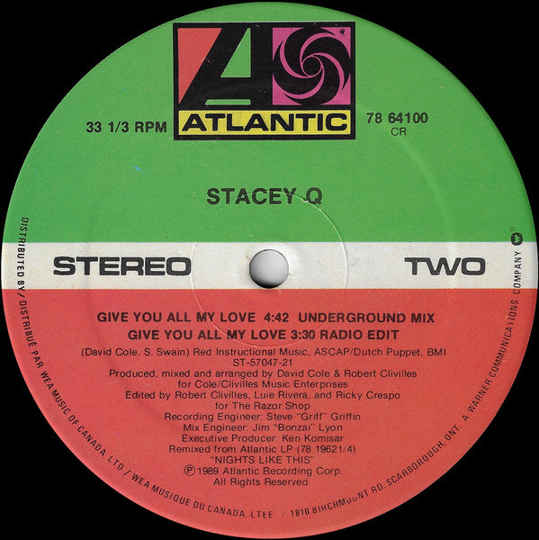 Give You All My Love Stacey Q