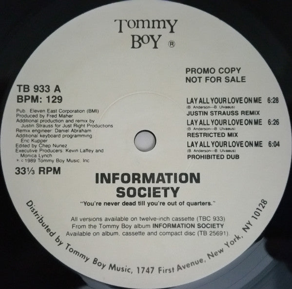 Lay All Your Love On Me Information Society