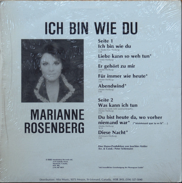 Ich Bin Wie Du Marianne Rosenberg