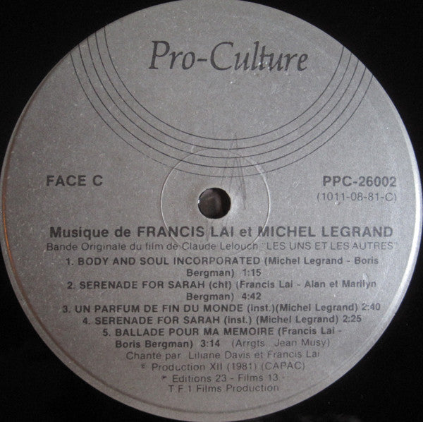 Les Uns Et Les Autres (Bande Originale Du Film) Francis Lai,Michel Legrand