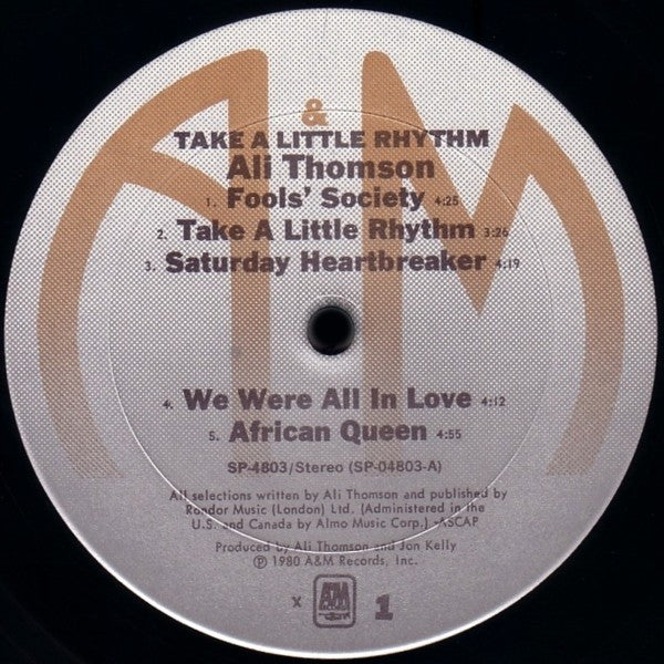 Take A Little Rhythm Ali Thomson