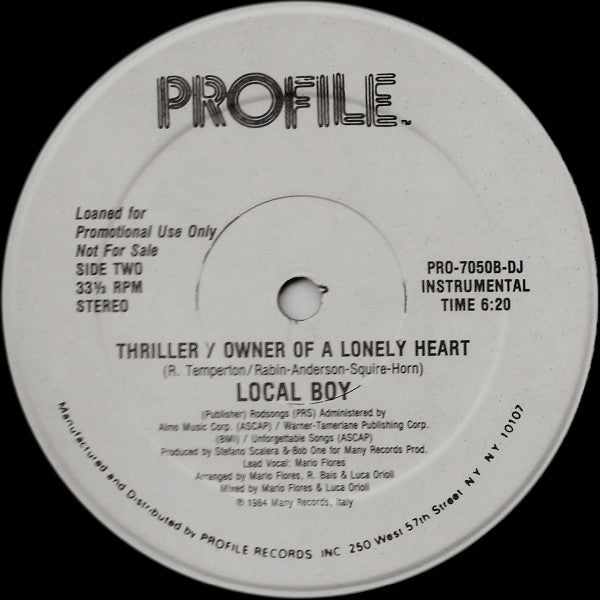 Thriller / Owner Of A Lonely Heart Local Boy