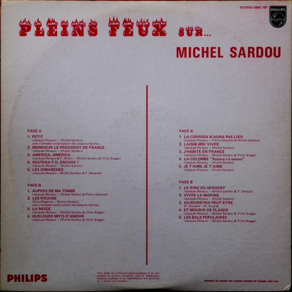 Pleins Feux Sur Michel Sardou Michel Sardou