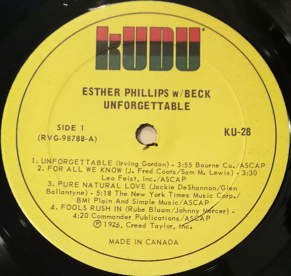 For All We Know Esther Phillips,Joe Beck