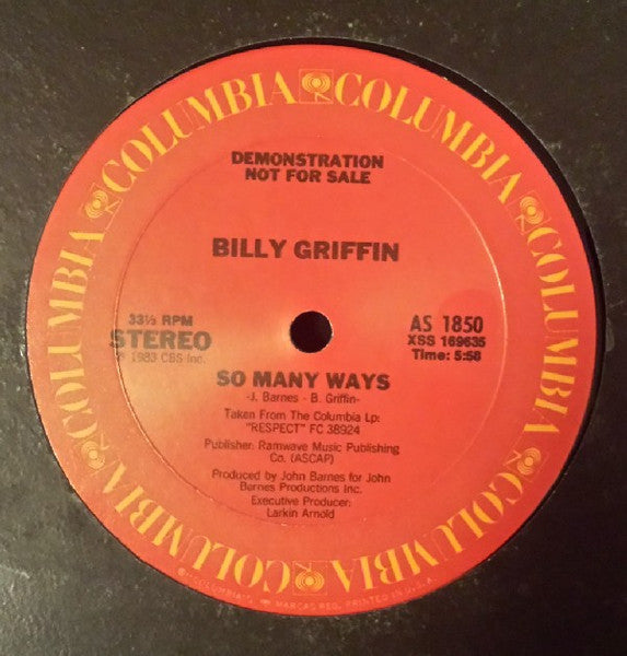 So Many Ways / Save Your Love For Me Billy Griffin