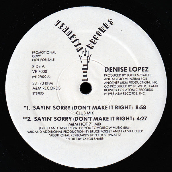 Sayin' Sorry (Don't Make It Right) Denise Lopez