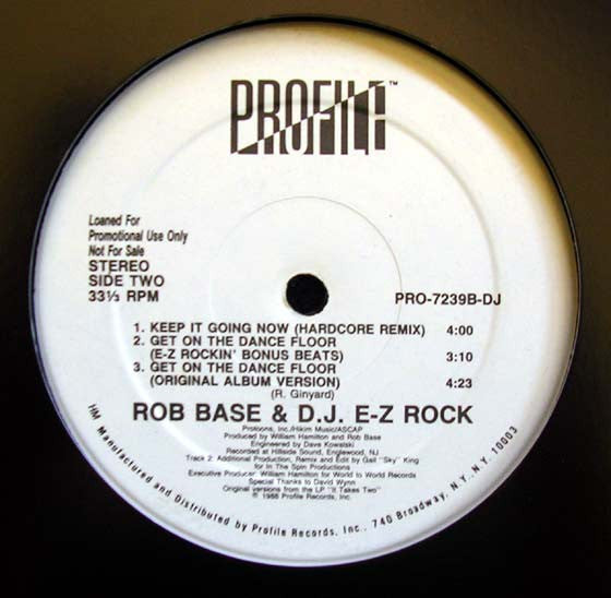 Get On The Dance Floor Rob Base & DJ E-Z Rock