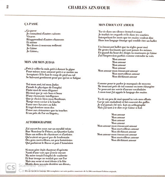 Autobiographie Charles Aznavour