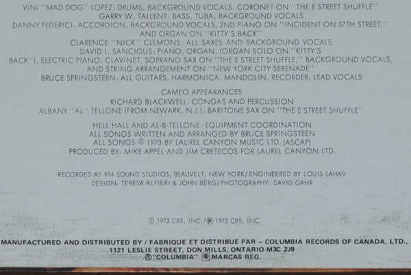 The Wild, The Innocent & The E Street Shuffle Bruce Springsteen